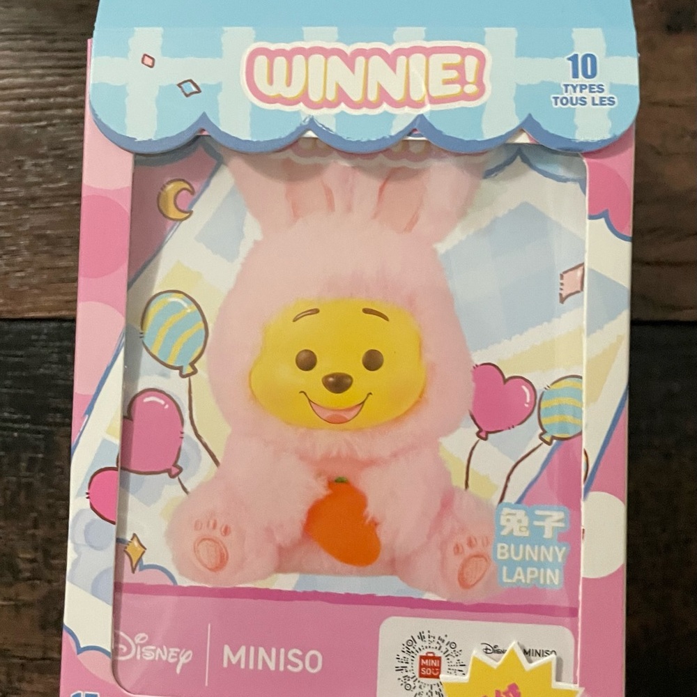 Miniso Disney Winnie! The Naughty Party! Pooh Pink Bunny Plush